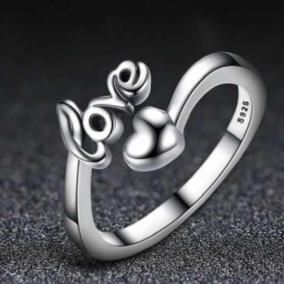 100% 925 Sterling Silver I Love You Heart Ring for Woman - Picture 1 of 5